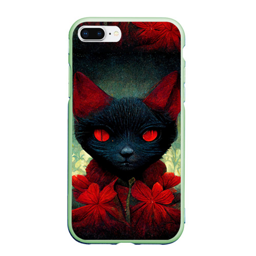 Чехол для iPhone 7Plus/8 Plus матовый Dark cat, цвет салатовый