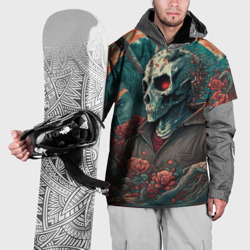 Накидка на куртку 3D Череп самурая