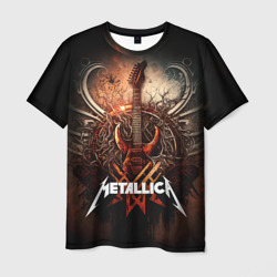 Мужская футболка 3D Metallica гитара и логотип