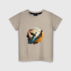 Детская футболка хлопок Арт абстракция - птица
