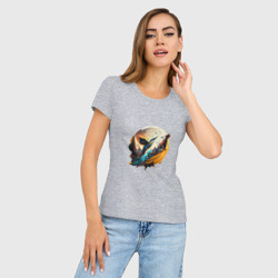 Женская футболка хлопок Slim Арт абстракция - птица - фото 2