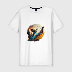 Мужская футболка хлопок Slim Арт абстракция - птица