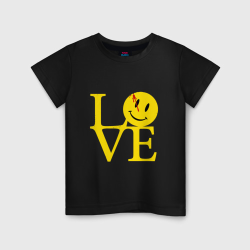 Детская футболка хлопок с принтом Smile love, вид спереди #2