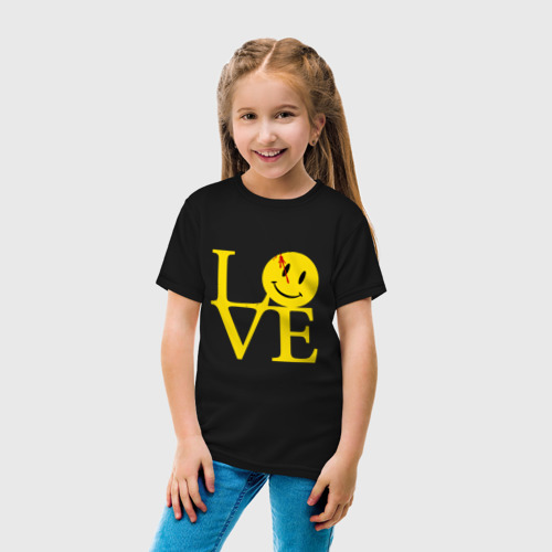 Детская футболка хлопок с принтом Smile love, вид сбоку #3