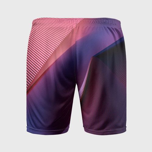 Мужские шорты спортивные с принтом Текстурная волна, вид сзади #1
