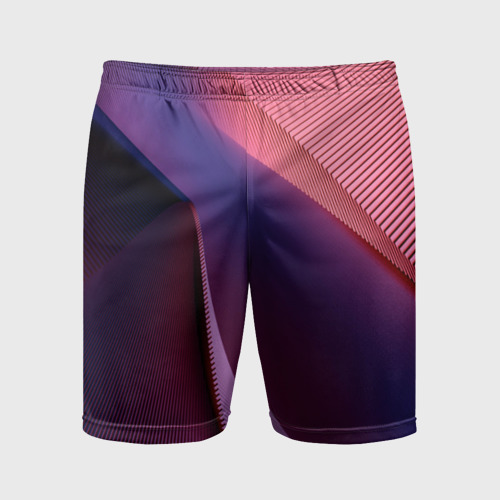 Мужские шорты спортивные с принтом Текстурная волна, вид спереди #2