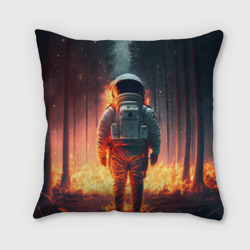 Подушка 3D Космонавт в горящем лесу