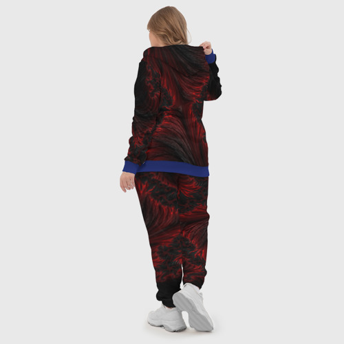 Женский костюм 3D с принтом Красно - черные текстуры, вид сзади #2