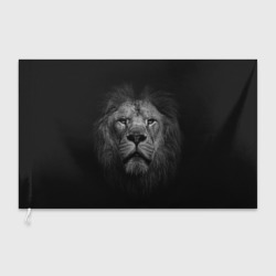 Флаг 3D Лев на темном фоне