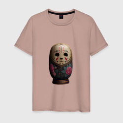Матрешка-Джейсон Хоккейная маска – Мужская футболка хлопок с принтом купить со скидкой в -20%