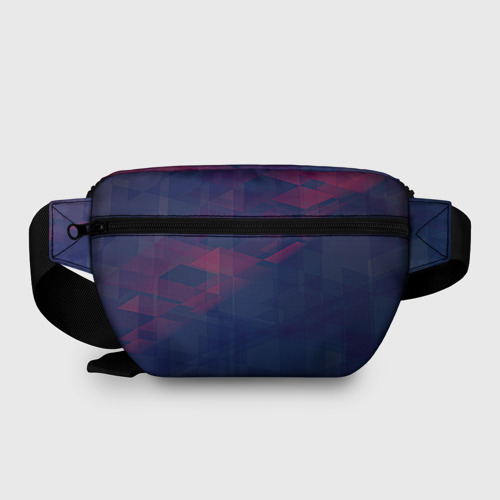Поясная сумка 3D с принтом Абстрактный прозрачный стеклянный фиолетовый паттерн, вид сзади #1