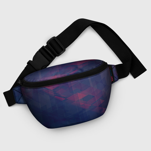 Поясная сумка 3D с принтом Абстрактный прозрачный стеклянный фиолетовый паттерн, фото #5