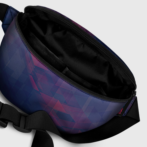 Поясная сумка 3D с принтом Абстрактный прозрачный стеклянный фиолетовый паттерн, фото #6