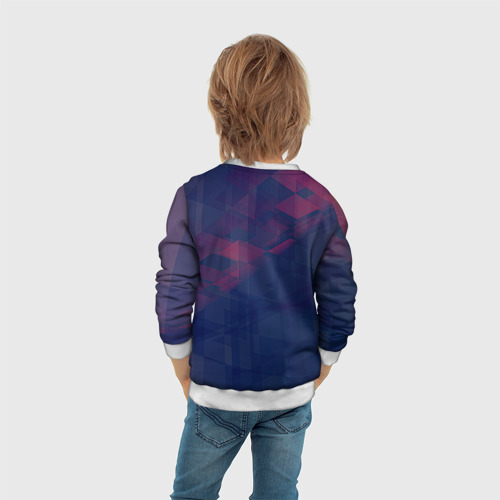Детский свитшот 3D Абстрактный прозрачный стеклянный фиолетовый паттерн, цвет 3D печать - фото 6