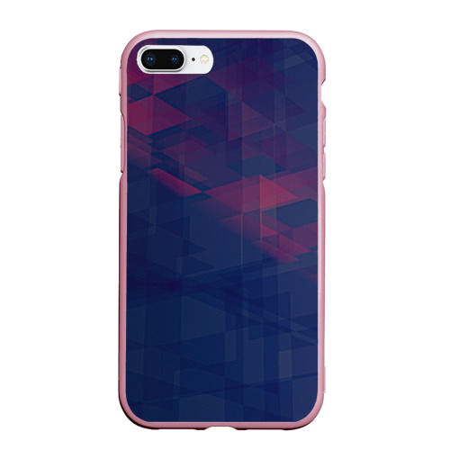 Чехол для iPhone 7Plus/8 Plus матовый с принтом Абстрактный прозрачный стеклянный фиолетовый паттерн, вид спереди #2