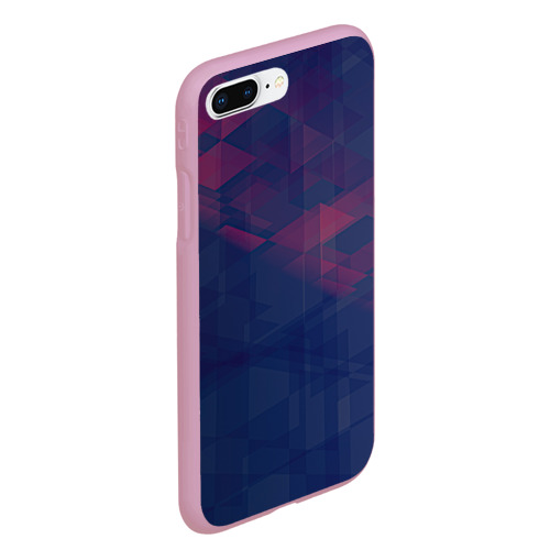 Чехол для iPhone 7Plus/8 Plus матовый с принтом Абстрактный прозрачный стеклянный фиолетовый паттерн, вид сбоку #3