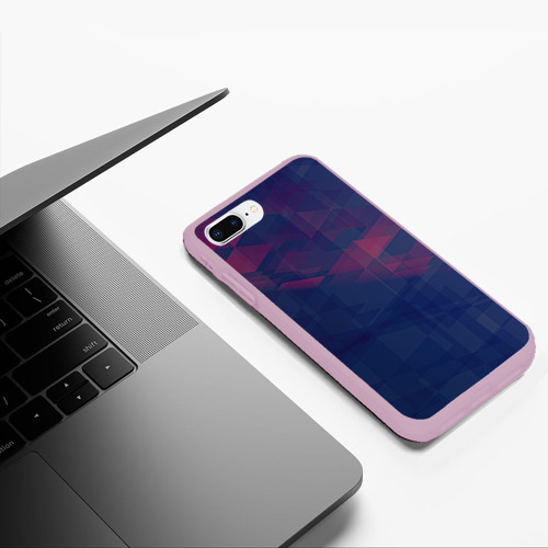 Чехол для iPhone 7Plus/8 Plus матовый с принтом Абстрактный прозрачный стеклянный фиолетовый паттерн, фото #5
