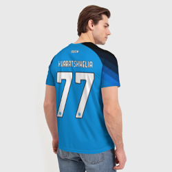 Мужская футболка 3D Хвича Кварацхелия Наполи форма домашняя - фото 2