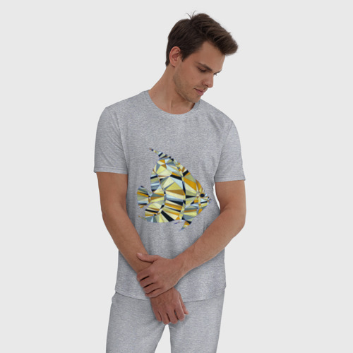Мужская пижама хлопок с принтом Рыбка разноцветная, фото на моделе #1