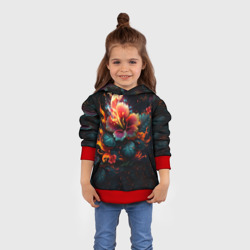 Детская толстовка 3D Огненный цветок на темном фоне - фото 2