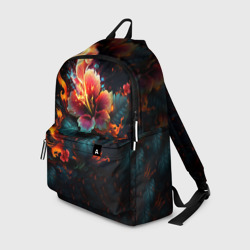 Рюкзак 3D Огненный цветок на темном фоне