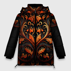 Женская зимняя куртка Oversize Огненные узоры