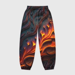 Женские джоггеры оверсайз 3D Огненный орнамент с языками пламени