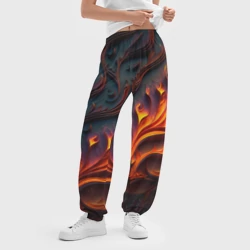 Женские джоггеры оверсайз 3D Огненный орнамент с языками пламени - фото 2