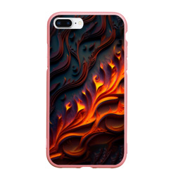 Чехол для iPhone 7Plus/8 Plus матовый Огненный орнамент с языками пламени