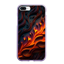 Чехол для iPhone 7Plus/8 Plus матовый Огненный орнамент с языками пламени