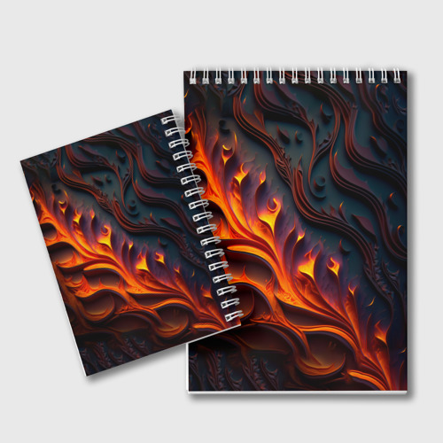 Блокнот Огненный орнамент с языками пламени, цвет белый - фото 2