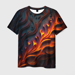 Огненный орнамент с языками пламени – Мужская футболка 3D с принтом купить со скидкой в -26%