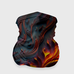 Бандана-труба 3D Огненный орнамент с языками пламени