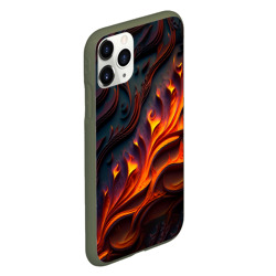 Чехол для iPhone 11 Pro матовый Огненный орнамент с языками пламени - фото 2
