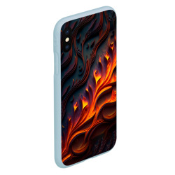 Чехол для iPhone XS Max матовый Огненный орнамент с языками пламени - фото 2