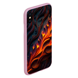 Чехол для iPhone XS Max матовый Огненный орнамент с языками пламени - фото 2