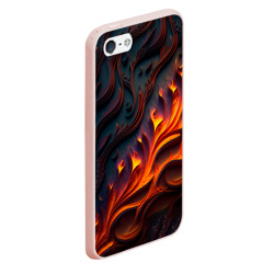 Чехол для iPhone 5/5S матовый Огненный орнамент с языками пламени - фото 2