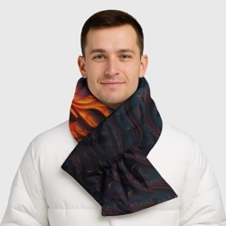 Шарф-пуховик 3D Огненный орнамент с языками пламени - фото 2