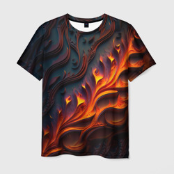 Мужская футболка 3D Огненный орнамент с языками пламени