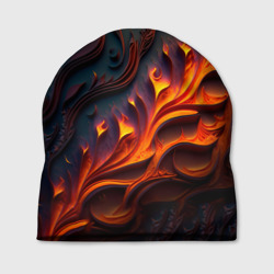 Шапка 3D Огненный орнамент с языками пламени
