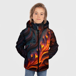 Зимняя куртка для мальчиков 3D Огненный орнамент с языками пламени - фото 2