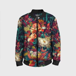 Детский бомбер 3D Цветочный паттерн с листьями