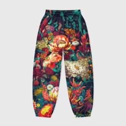 Женские джоггеры оверсайз 3D Цветочный паттерн с листьями