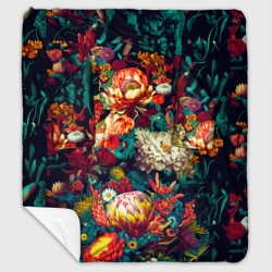 Плед с рукавами Цветочный паттерн с листьями