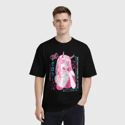 Мужская футболка хлопок Oversize Zero Two anime - фото 2