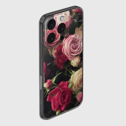 Чехол для iPhone 16 Pro силиконовый с защитой камеры Нежные кустовые розы - фото 2