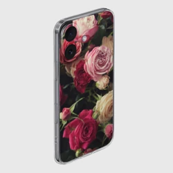 Чехол для iPhone 16 силиконовый с защитой камеры Нежные кустовые розы - фото 2