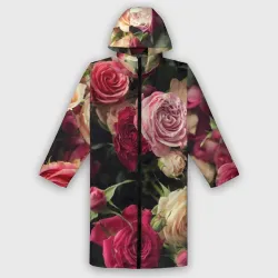 Дождевик унисекс 3D Нежные кустовые розы