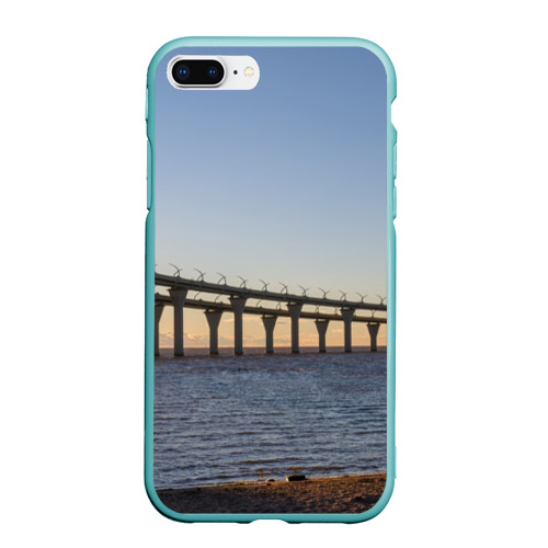 Чехол для iPhone 7Plus/8 Plus матовый Санкт-Петербург: Финский залив, цвет мятный