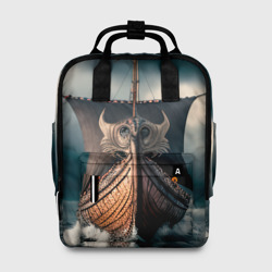 Женский рюкзак 3D Корабль в бушующем море
